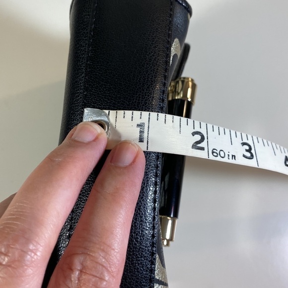 Dianne Von Furstenberg Mini Crossbody Leather Bag Glam Black Champagne and Gold - Picture 11 of 12